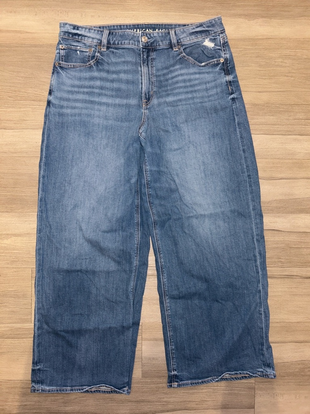 American Eagle Outfitters Light Blue Low Rise Wide-Leg Jeans